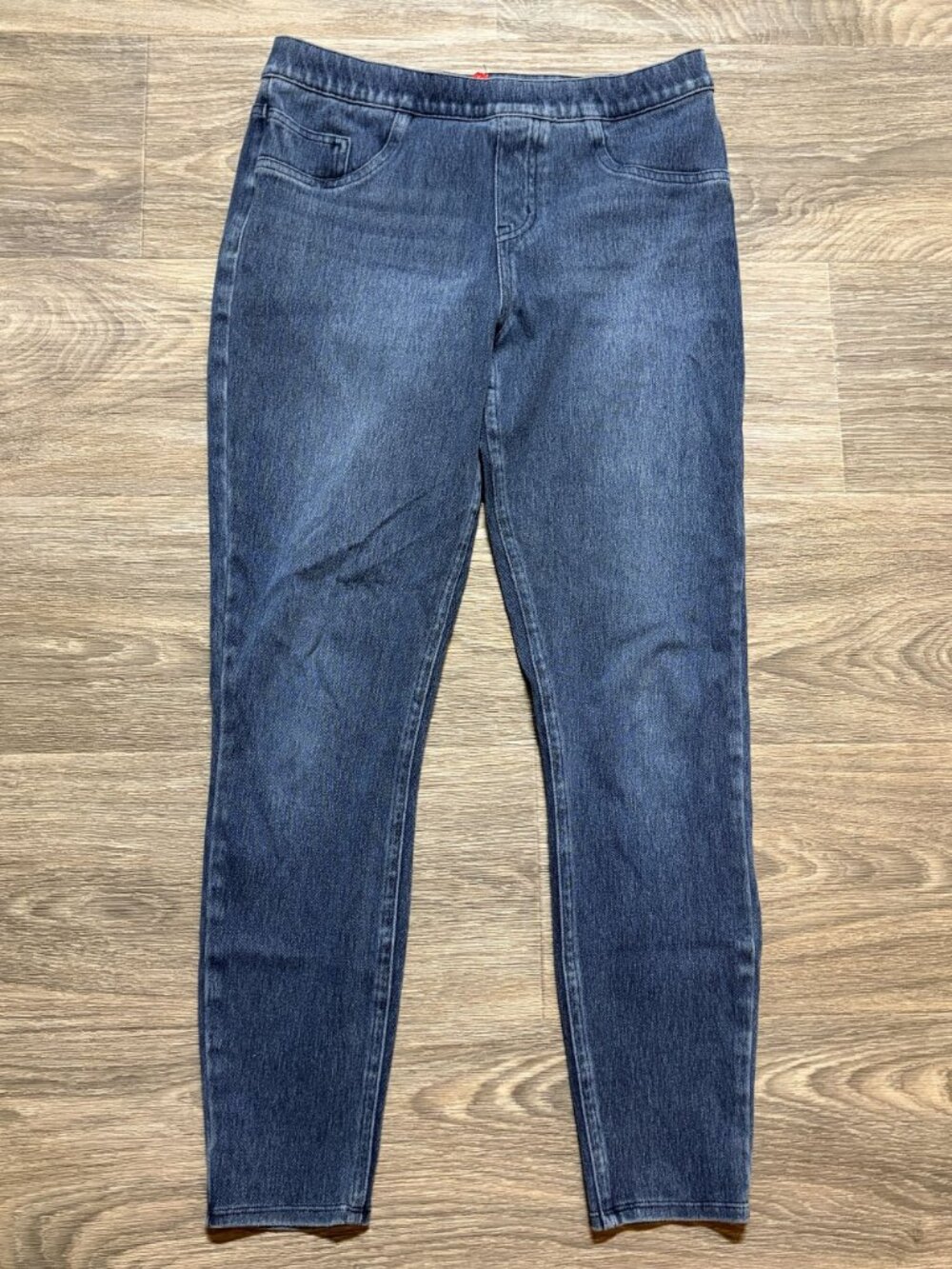 Spanx Slimming Stretch Jeggings Medium Jeans Skinny Ankle Indigo Blue Denim